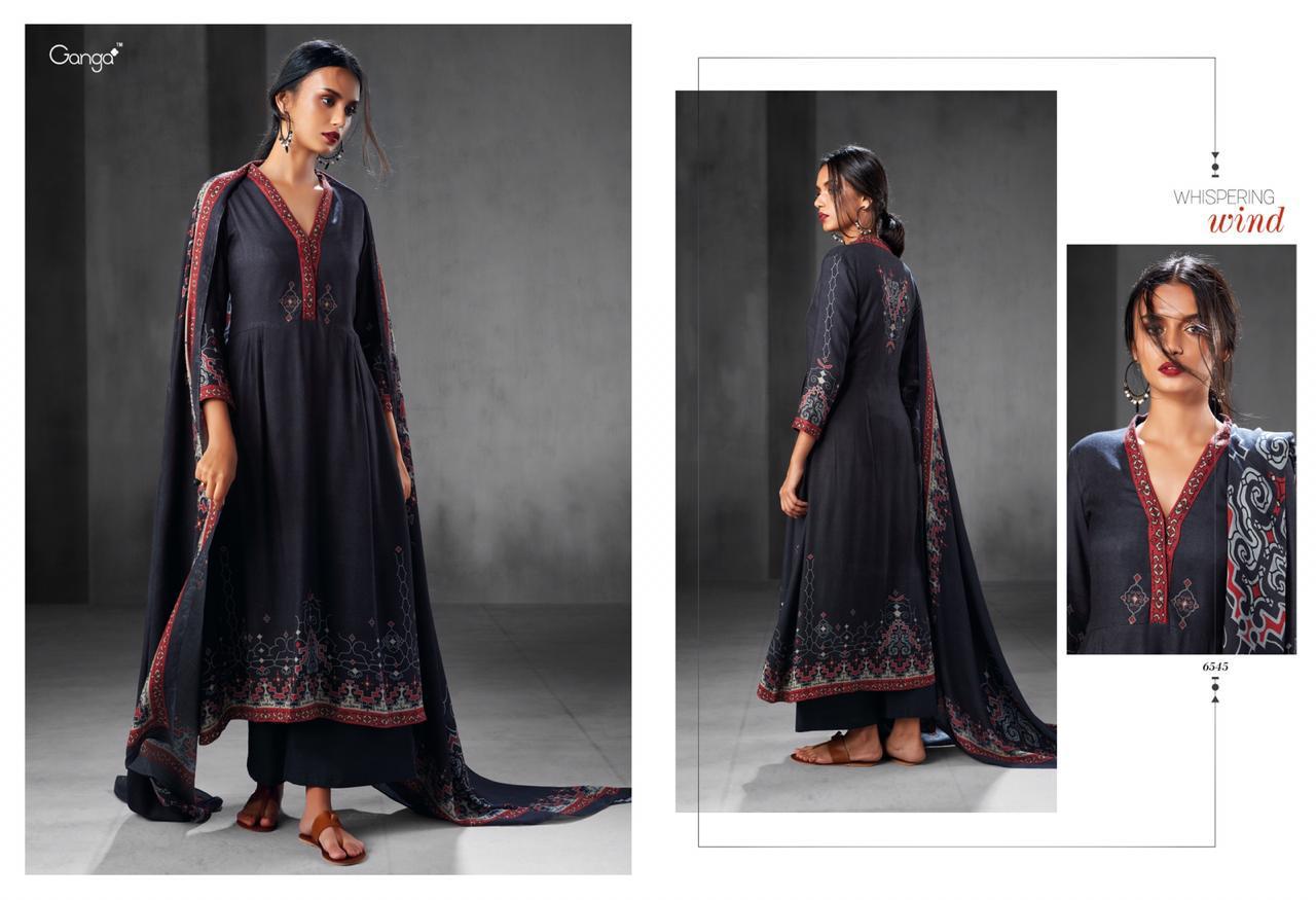 Whispering Wind By Ganga Fashion 6537 To 6545 Series Designer Suits Collection Beautiful Stylish Fancy Colorful Party Wear & Occasional Wear Silk Satin Embroidered & Printed Dresses At Wholesale Price