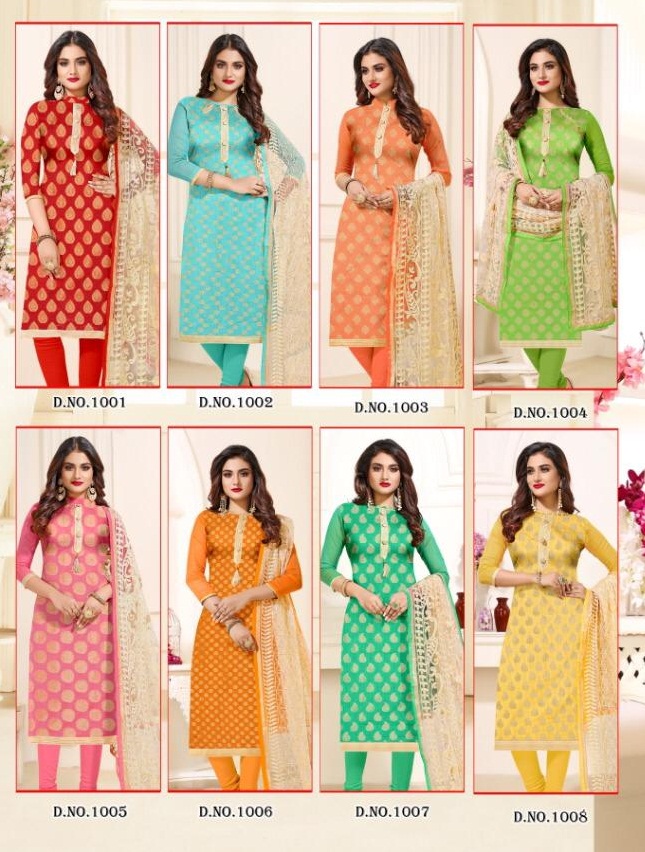 Aafreen By Assian Art 1001 To 1008 Series Indian Traditional Wear Collection Beautiful Stylish Fancy Colorful Party Wear & Occasional Wear Banarasi Jacquard Dresses At Wholesale Price