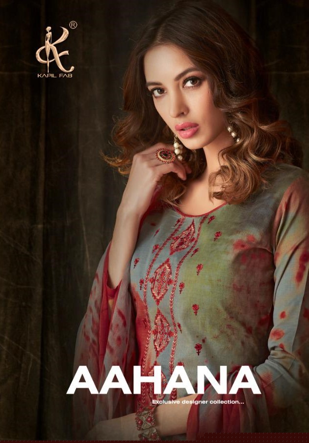 Aahana By Kapil Fab 53001 To 53010 Series Beautiful Suits Stylish Fancy Colorful Casual Wear & Ethnic Wear Collection Cotton Satin Print Embroidery Dresses At Wholesale Price