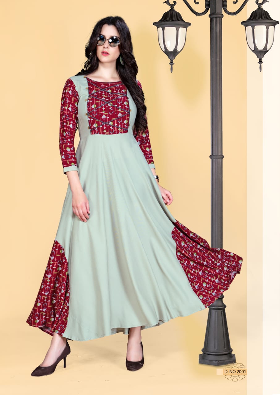 Aaina Vol-2 By Vasangi Designer 2001 To 2006 Series Beautiful Colorful Stylish Fancy Casual Wear & Ethnic Wear & Ready To Wear Rayon Printed Kurtis At Wholesale Price
