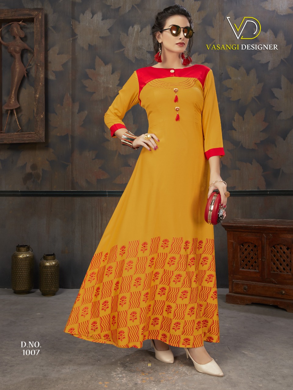 Aaina By Vasangi Designer 1001 To 1008 Series Designer Beautiful Stylish Fancy Colorful Casual Wear & Ethnic Wear & Ready To Wear Rayon Printed Kurtis At Wholesale Price