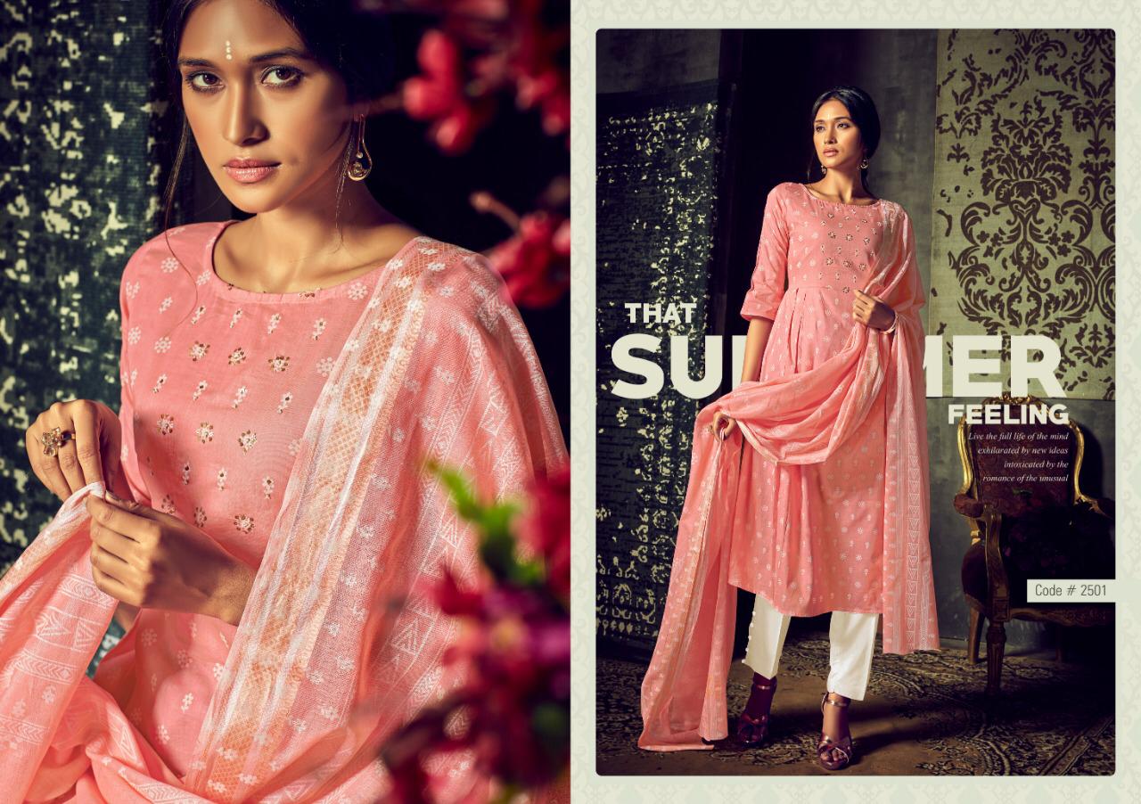 Aaisha Vol-25 By Ankit Textile 2501 To 2508 Series Beautiful Suits Stylish Colorful Fancy Casual Wear & Ethnic Wear Pure Camric Block Print With Hand Work Dresses At Wholesale Price