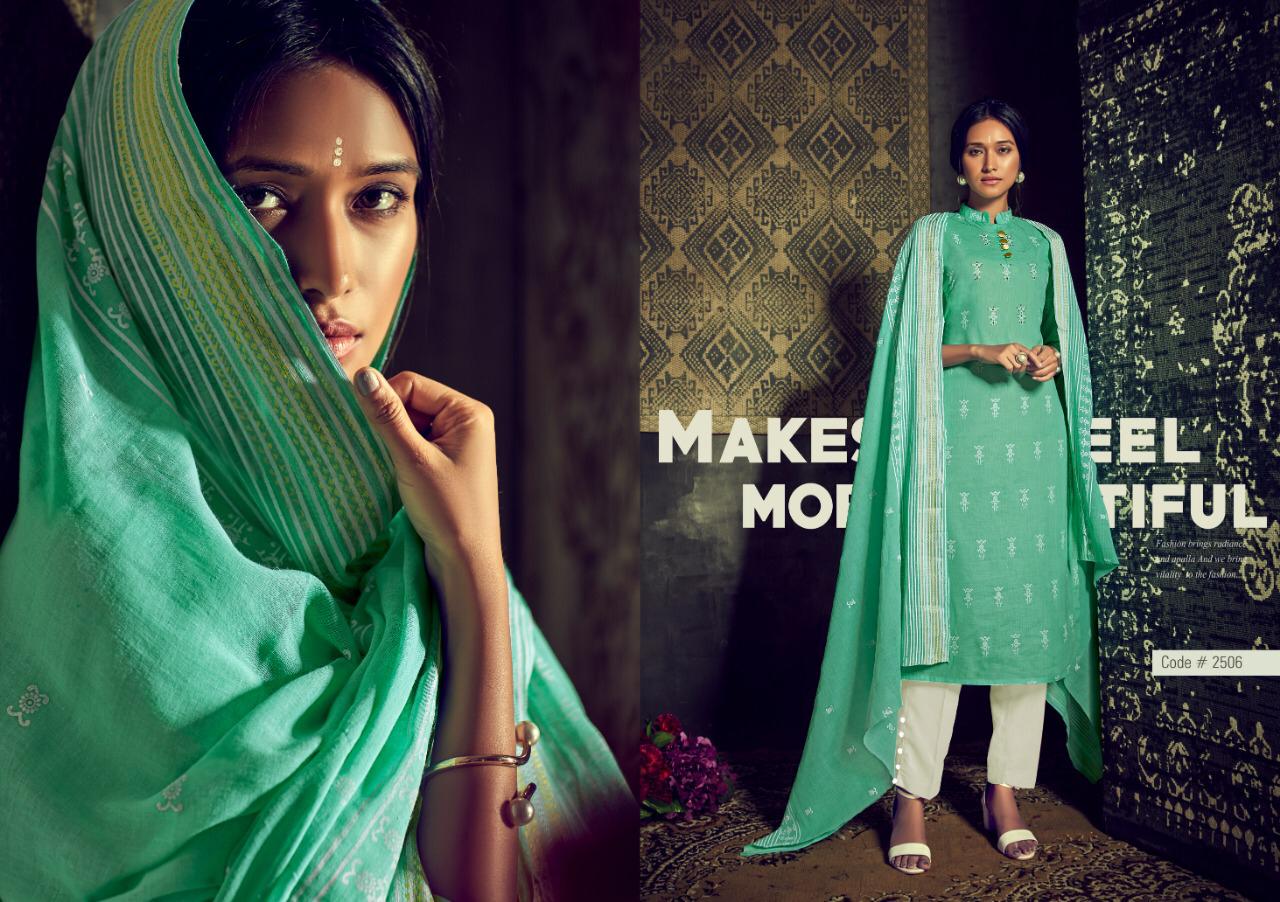 Aaisha Vol-25 By Ankit Textile 2501 To 2508 Series Beautiful Suits Stylish Colorful Fancy Casual Wear & Ethnic Wear Pure Camric Block Print With Hand Work Dresses At Wholesale Price
