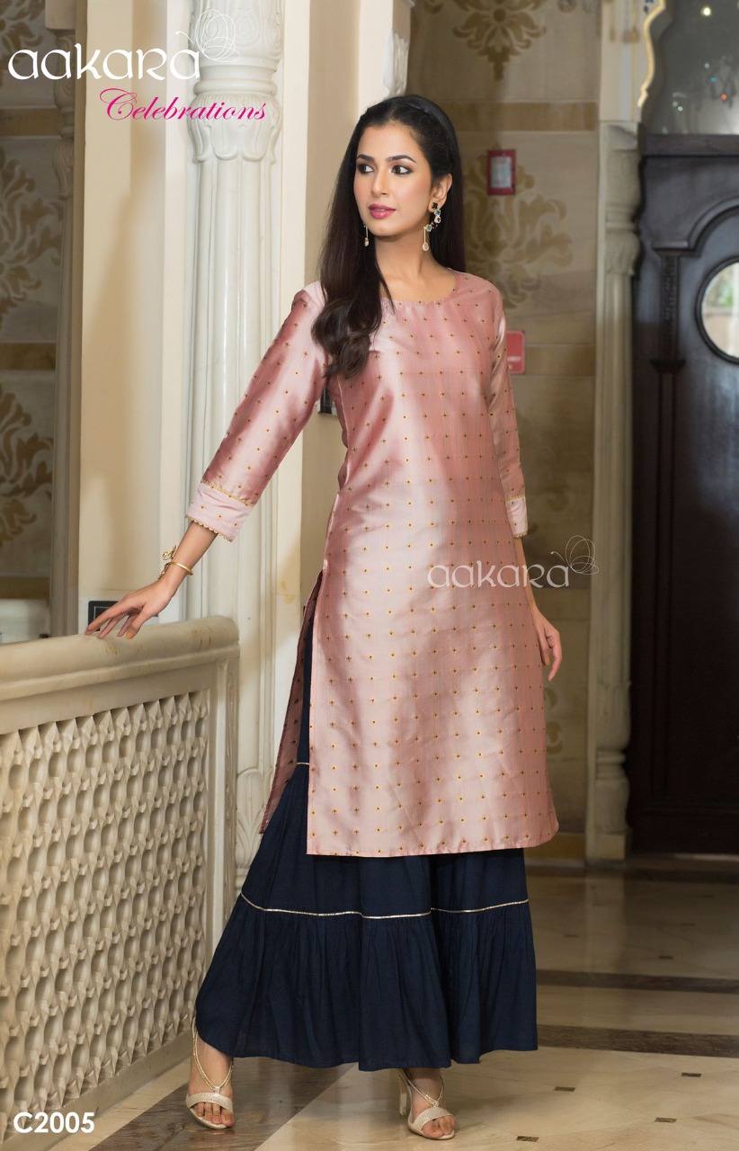 Aakara Celebration Vol-2 By Aakara 2001 To 2005 Series Beautiful Stylish Fancy Colorful Casual Wear & Ethnic Wear & Ready To Wear Viscose Silk / Rayon Dobby Kurtis At Wholesale Price