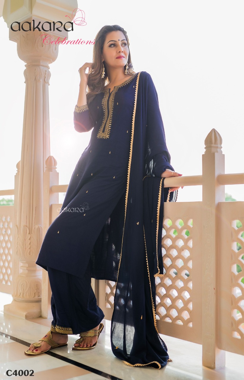 Aakara Celebration Vol-4 By Aakara 4001 To 4006 Series Beautiful Stylish Fancy Colorful Casual Wear & Ethnic Wear & Ready To Wear Heavy Rayon Sequence Embroidery Kurtis At Wholesale Price