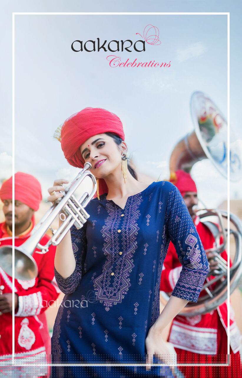 Aakra Celebration By Aakra C1001 To C1006 Series Beautiful Colorful Stylish Fancy Casual Wear & Ethnic Wear & Ready To Wear Rayon Print And Parallel Palazzo Set  Kurtis & Palazzo At Wholesale Price