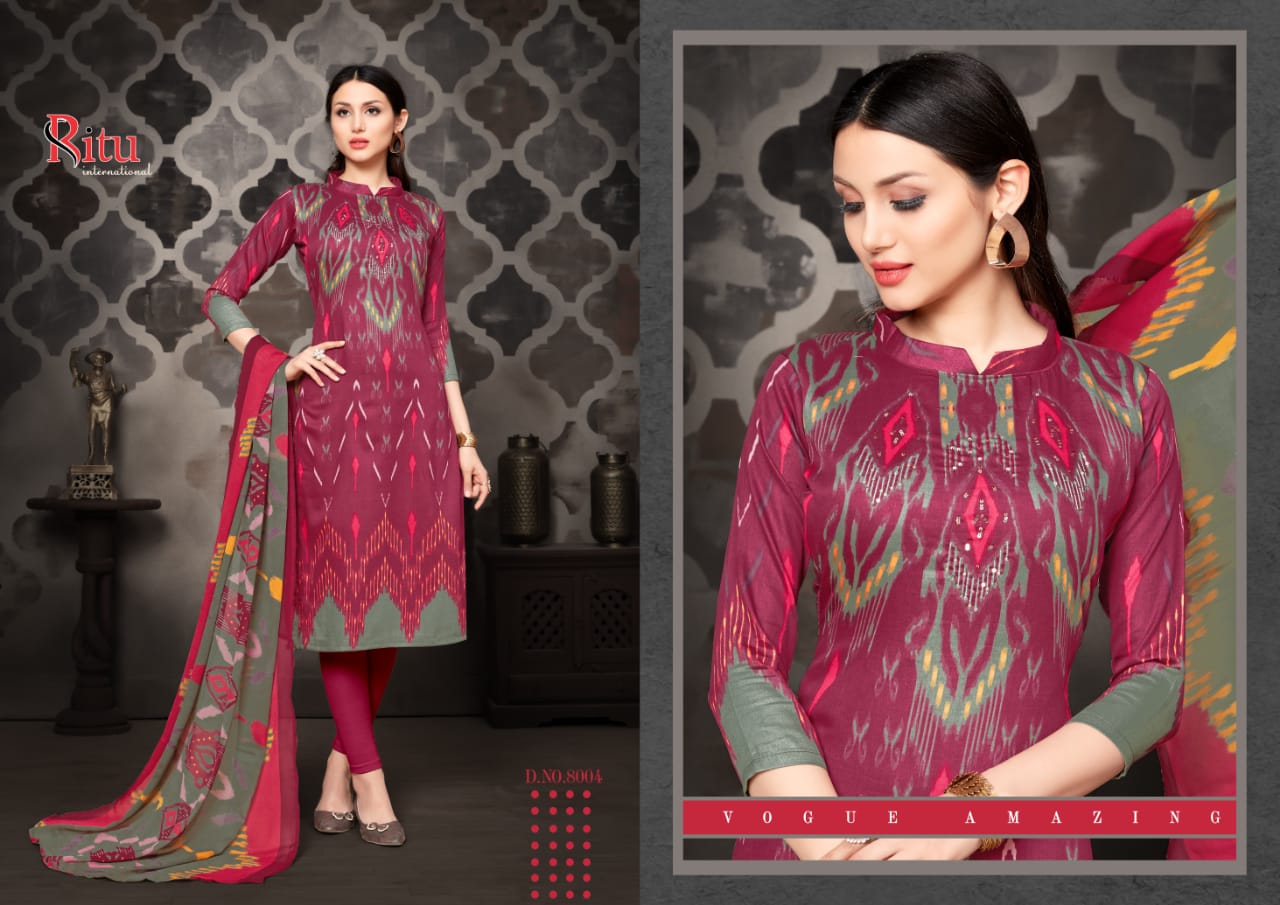 Aaliya Vol-4 By Ritu International 8001 To 8010 Series Indian Traditional Wear Collection Beautiful Stylish Fancy Colorful Party Wear & Occasional Wear Pure Jam Silk With Printed Dress At Wholesale Price