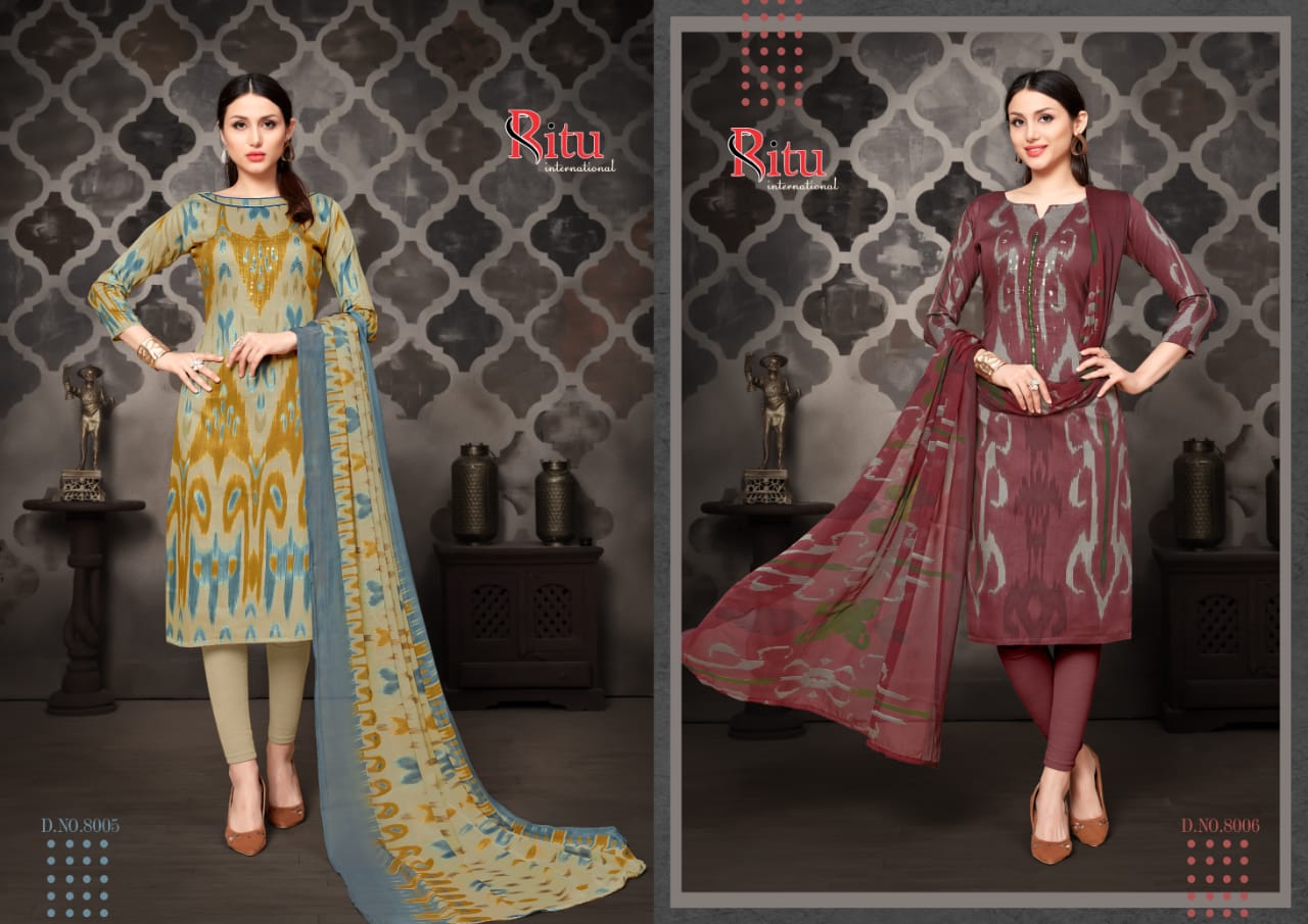 Aaliya Vol-4 By Ritu International 8001 To 8010 Series Indian Traditional Wear Collection Beautiful Stylish Fancy Colorful Party Wear & Occasional Wear Pure Jam Silk With Printed Dress At Wholesale Price