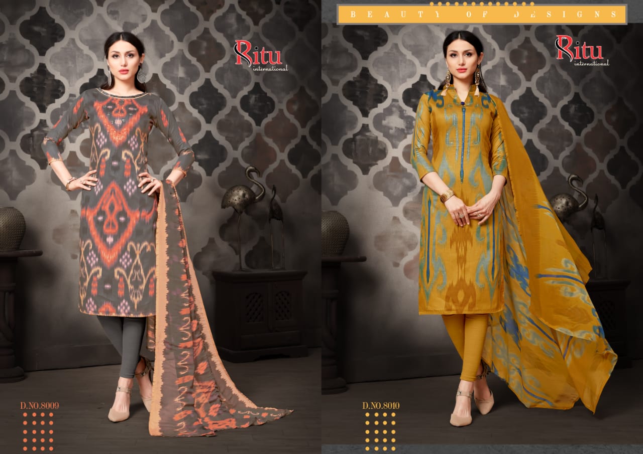 Aaliya Vol-4 By Ritu International 8001 To 8010 Series Indian Traditional Wear Collection Beautiful Stylish Fancy Colorful Party Wear & Occasional Wear Pure Jam Silk With Printed Dress At Wholesale Price