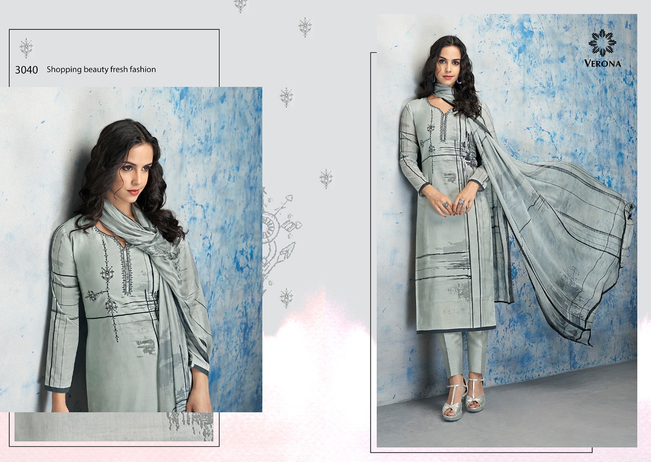 Aamna By Verona 3034 To 3042 Series Designer Collection Suits Beautiful Stylish Fancy Colorful Party Wear & Occasional Wear Pure Cotton Lawn Digital Print With Work Dresses At Wholesale Price