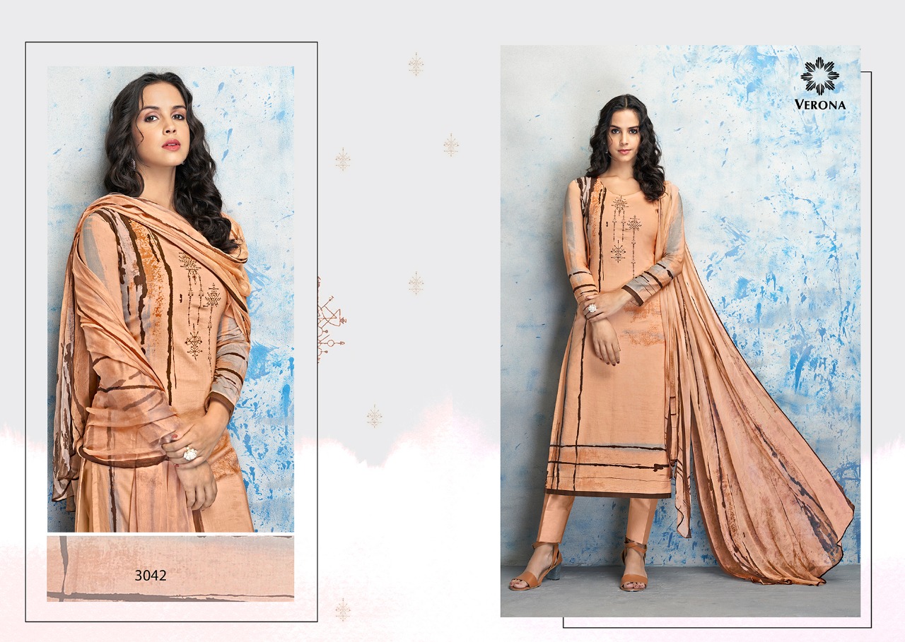 Aamna By Verona 3034 To 3042 Series Designer Collection Suits Beautiful Stylish Fancy Colorful Party Wear & Occasional Wear Pure Cotton Lawn Digital Print With Work Dresses At Wholesale Price