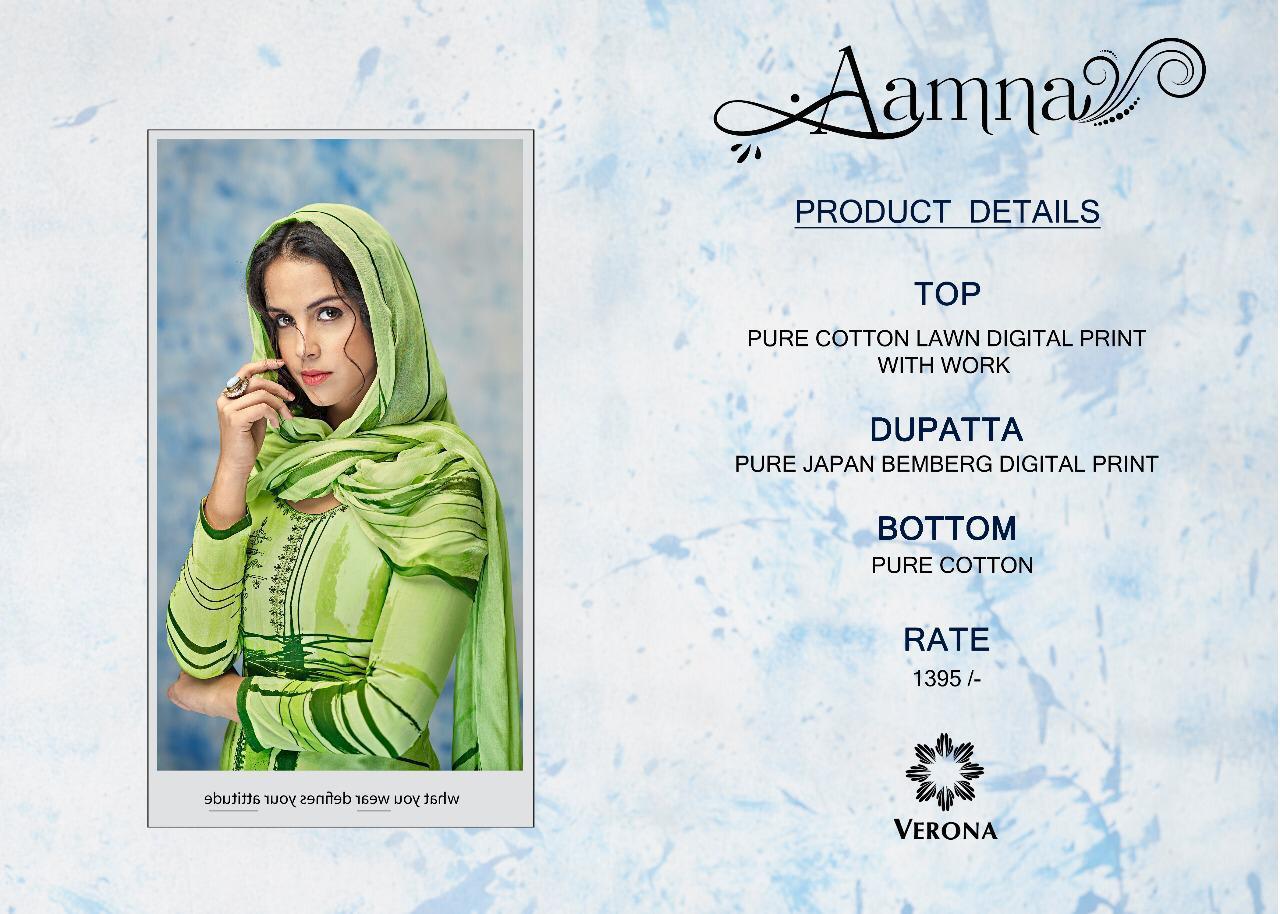 Aamna By Verona 3034 To 3042 Series Designer Collection Suits Beautiful Stylish Fancy Colorful Party Wear & Occasional Wear Pure Cotton Lawn Digital Print With Work Dresses At Wholesale Price