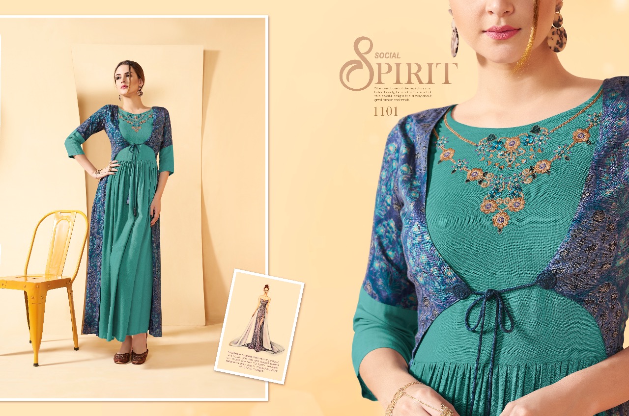 Aarkhi By Leo Fashion 1101 To 1109 Series Beautiful Colorful Stylish Fancy Casual Wear & Ethnic Wear & Ready To Wear Rayon Slub Printed Kurtis At Wholesale Price