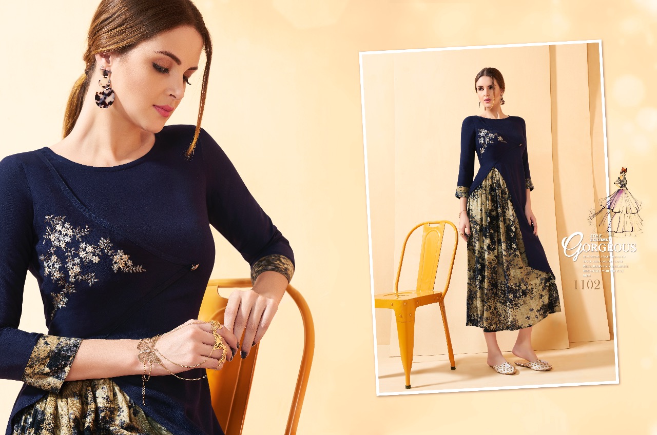 Aarkhi By Leo Fashion 1101 To 1109 Series Beautiful Colorful Stylish Fancy Casual Wear & Ethnic Wear & Ready To Wear Rayon Slub Printed Kurtis At Wholesale Price