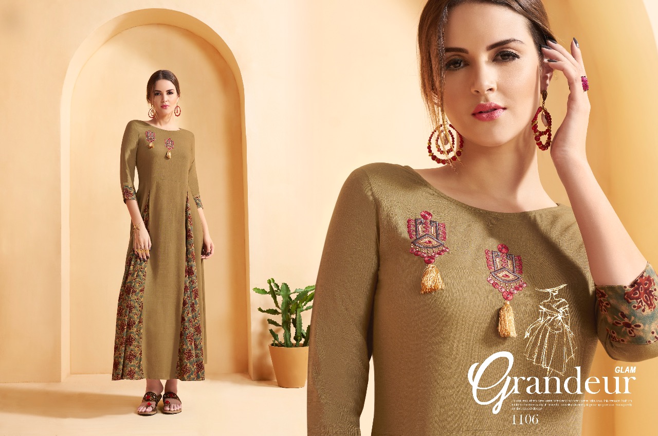 Aarkhi By Leo Fashion 1101 To 1109 Series Beautiful Colorful Stylish Fancy Casual Wear & Ethnic Wear & Ready To Wear Rayon Slub Printed Kurtis At Wholesale Price