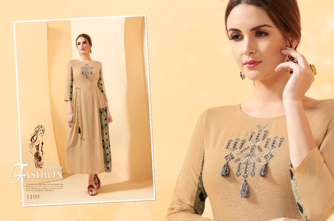 Aarkhi By Leo Fashion 1101 To 1109 Series Beautiful Colorful Stylish Fancy Casual Wear & Ethnic Wear & Ready To Wear Rayon Slub Printed Kurtis At Wholesale Price