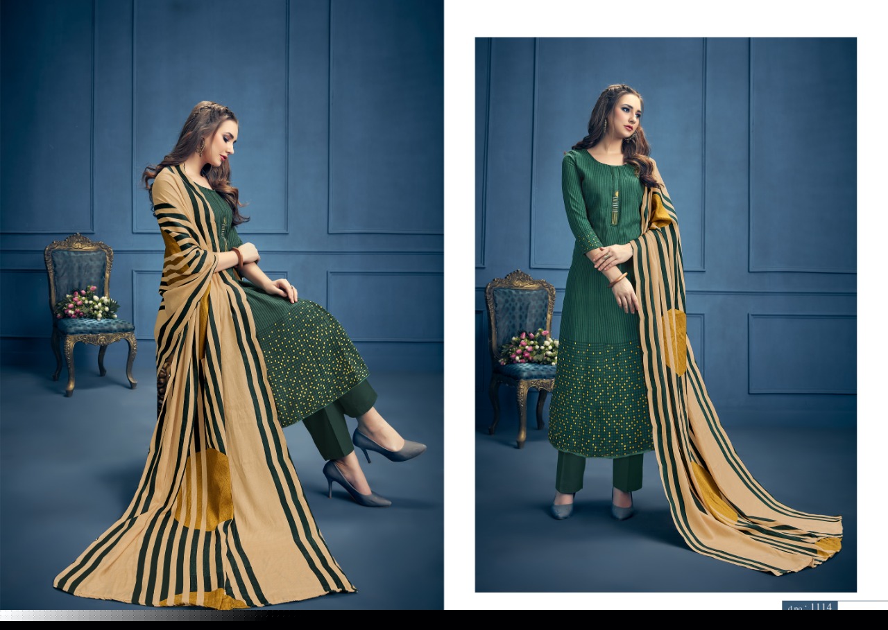 Aarohi By Kalyan Prints 1113 To 1121 Series Beautiful Winter Collection Suits Stylish Fancy Colorful Casual Wear & Ethnic Wear Pure Pashmina Printed Dresses At Wholesale Price