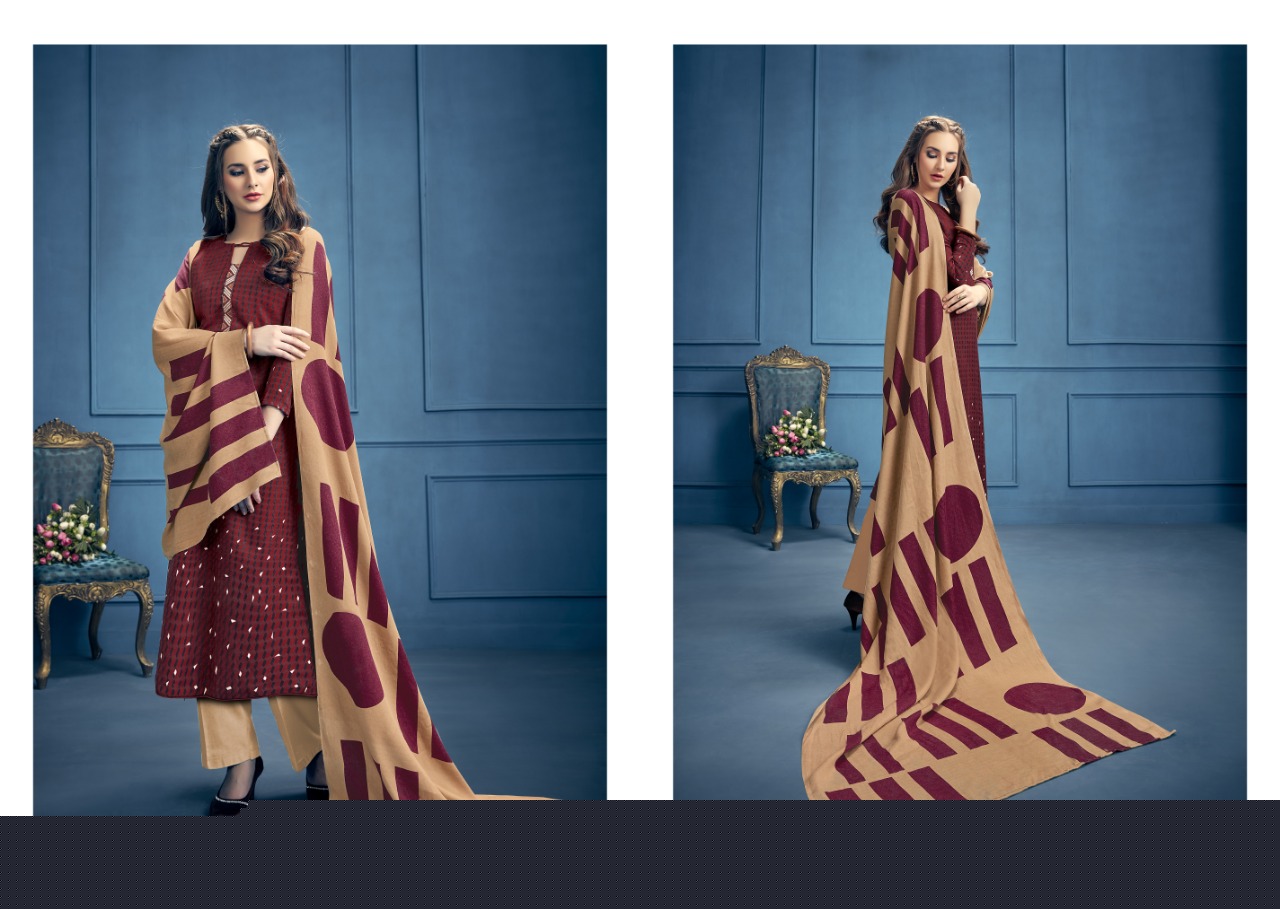 Aarohi By Kalyan Prints 1113 To 1121 Series Beautiful Winter Collection Suits Stylish Fancy Colorful Casual Wear & Ethnic Wear Pure Pashmina Printed Dresses At Wholesale Price