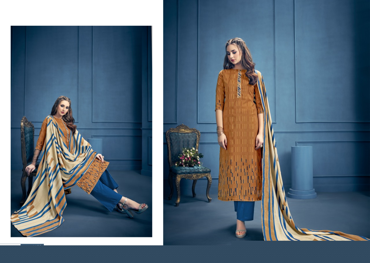 Aarohi By Kalyan Prints 1113 To 1121 Series Beautiful Winter Collection Suits Stylish Fancy Colorful Casual Wear & Ethnic Wear Pure Pashmina Printed Dresses At Wholesale Price