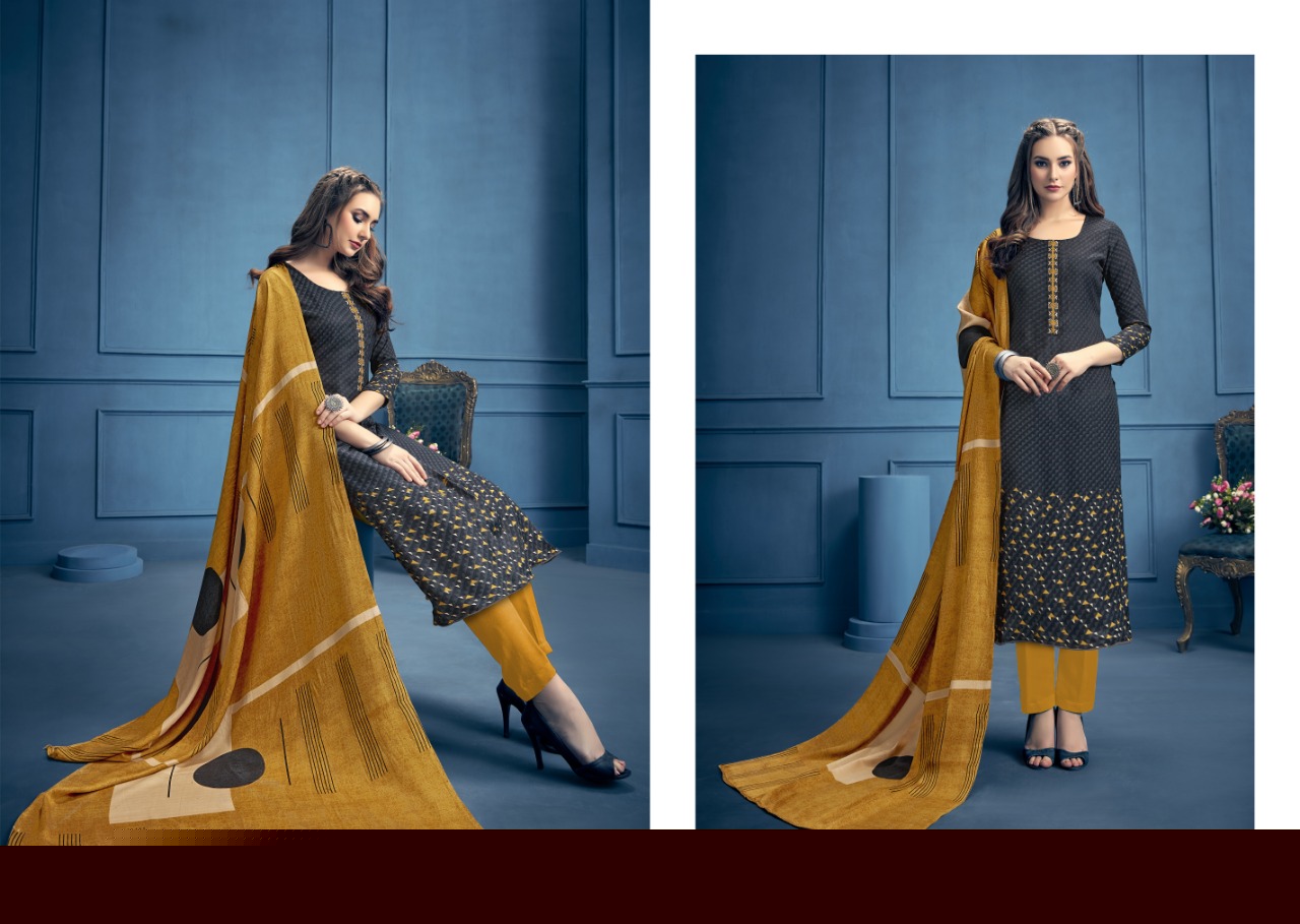 Aarohi By Kalyan Prints 1113 To 1121 Series Beautiful Winter Collection Suits Stylish Fancy Colorful Casual Wear & Ethnic Wear Pure Pashmina Printed Dresses At Wholesale Price
