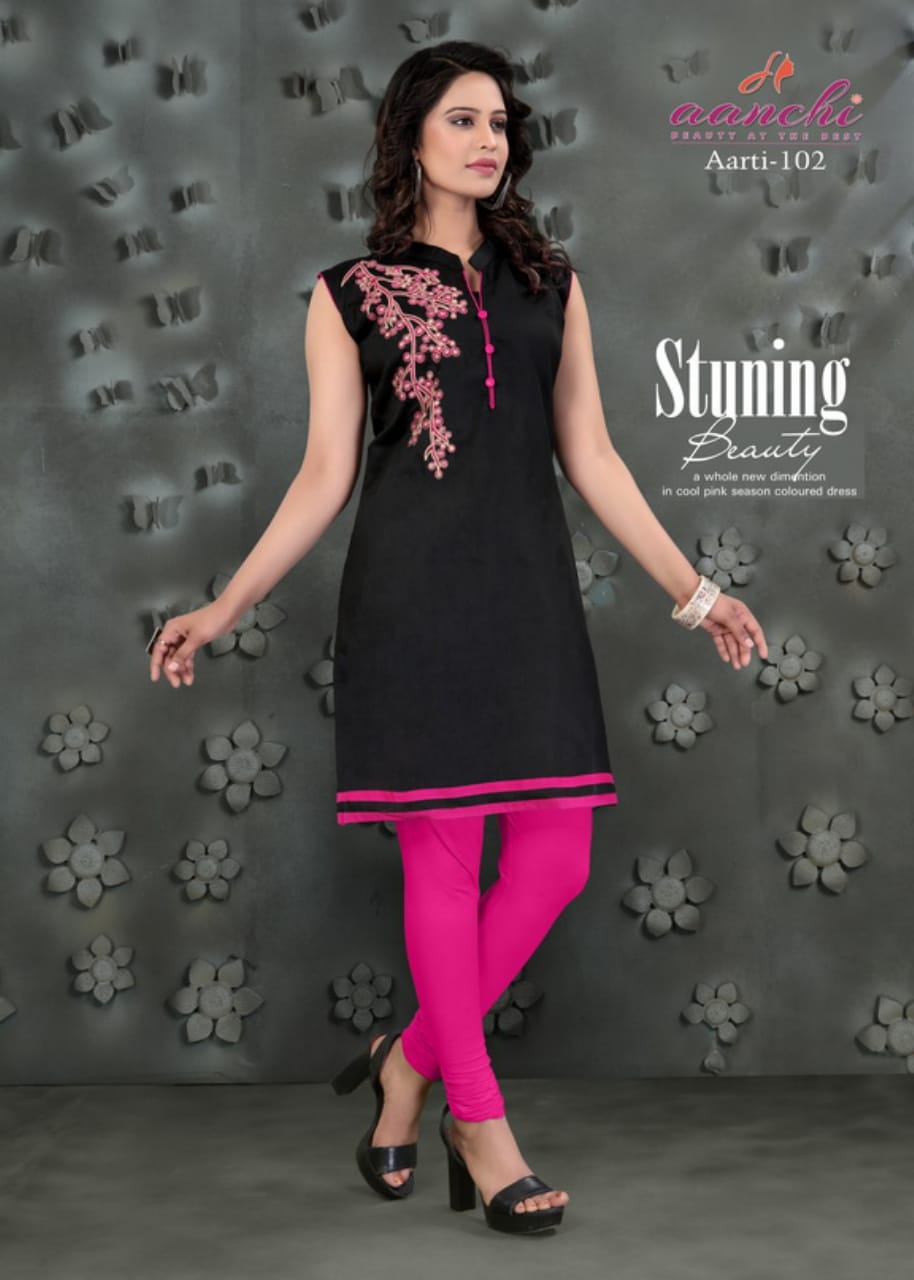 Aarti By Aanchi 101 To 108 Series Stylish Fancy Colorful Collection Casual Wear & Ethnic Wear Silk With Embroidery Printed Kurtis At Wholesale Price