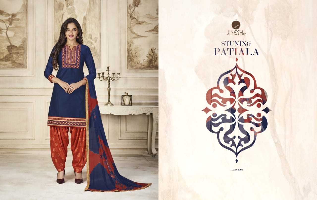 Aarya By Jinesh Nx 2001 To 2010 Series Beautiful Patiyala Suits Designer Colorful Stylish Fancy Colorful Party Wear & Ethnic Wear Glace Cotton Dresses At Wholesale Price