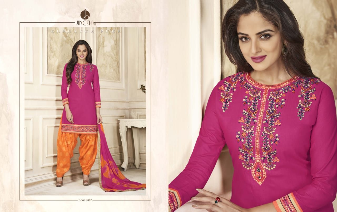 Aarya By Jinesh Nx 2001 To 2010 Series Beautiful Patiyala Suits Designer Colorful Stylish Fancy Colorful Party Wear & Ethnic Wear Glace Cotton Dresses At Wholesale Price