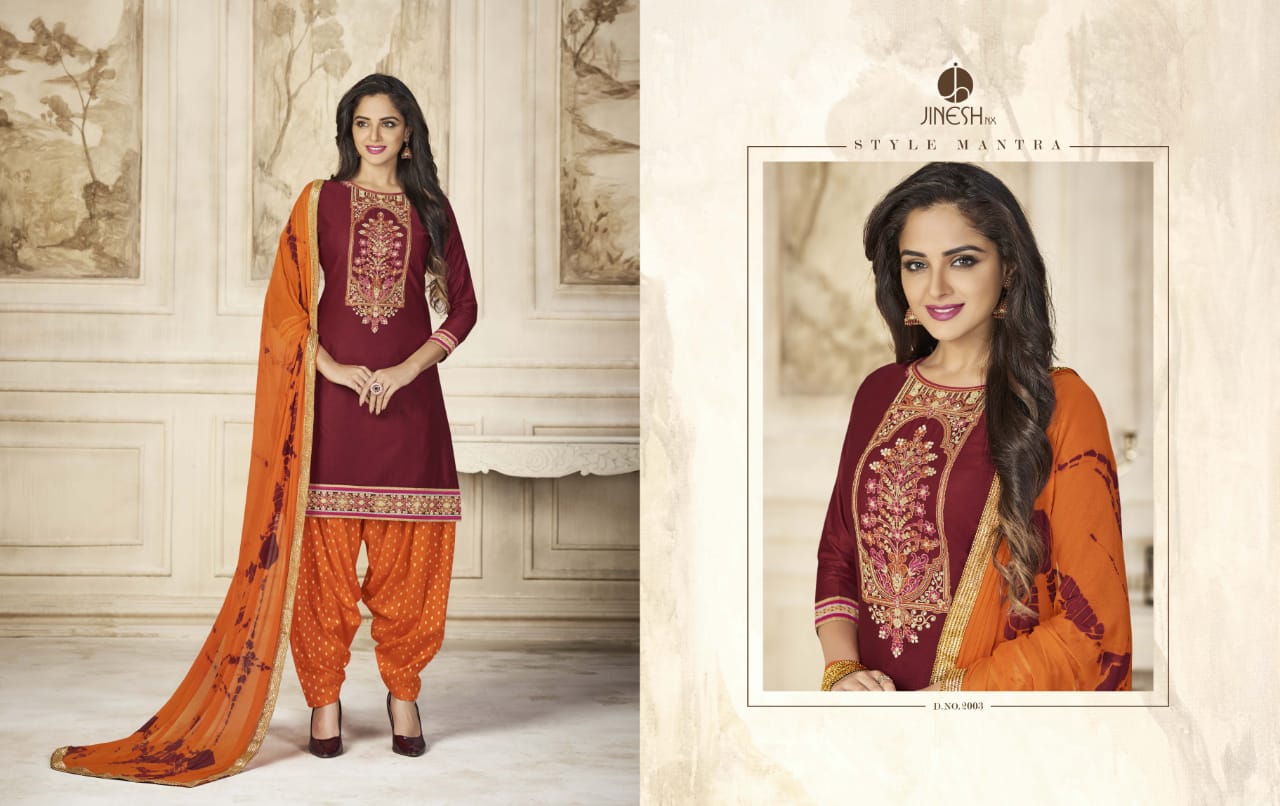 Aarya By Jinesh Nx 2001 To 2010 Series Beautiful Patiyala Suits Designer Colorful Stylish Fancy Colorful Party Wear & Ethnic Wear Glace Cotton Dresses At Wholesale Price
