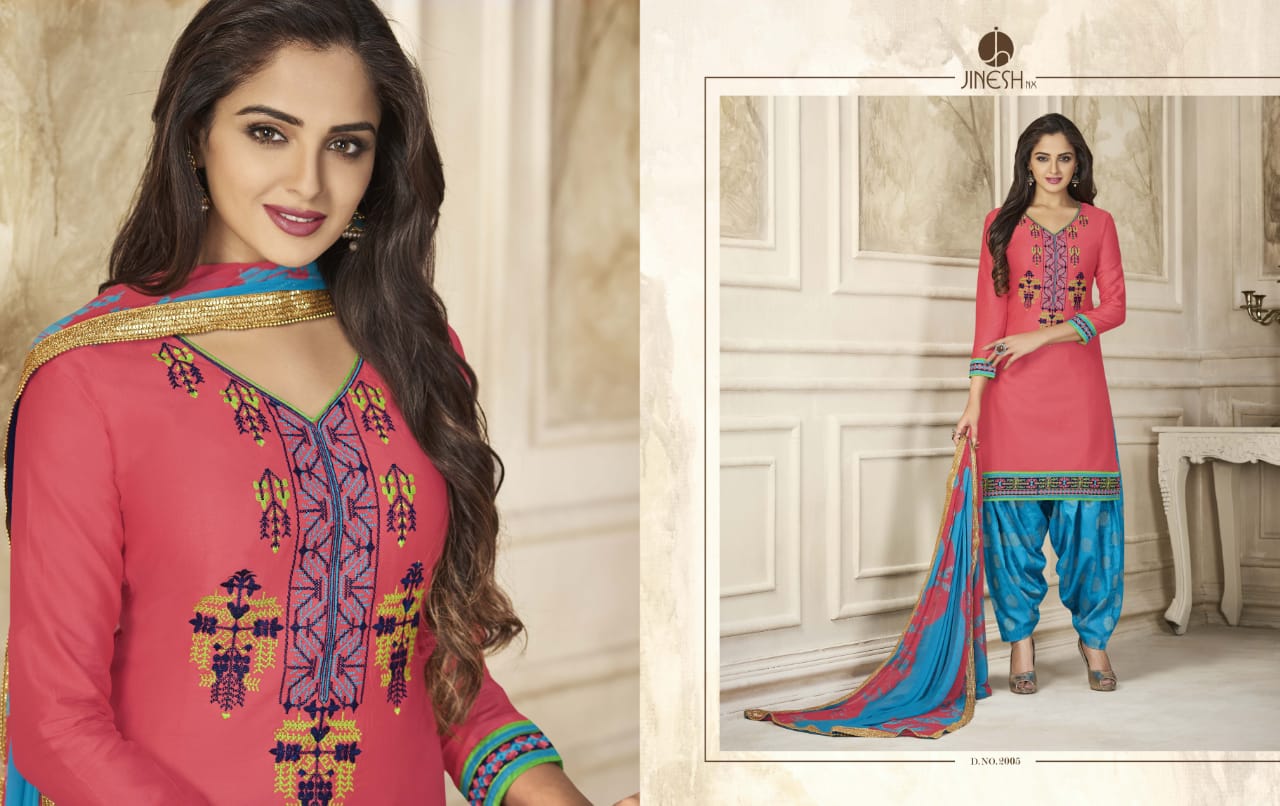 Aarya By Jinesh Nx 2001 To 2010 Series Beautiful Patiyala Suits Designer Colorful Stylish Fancy Colorful Party Wear & Ethnic Wear Glace Cotton Dresses At Wholesale Price