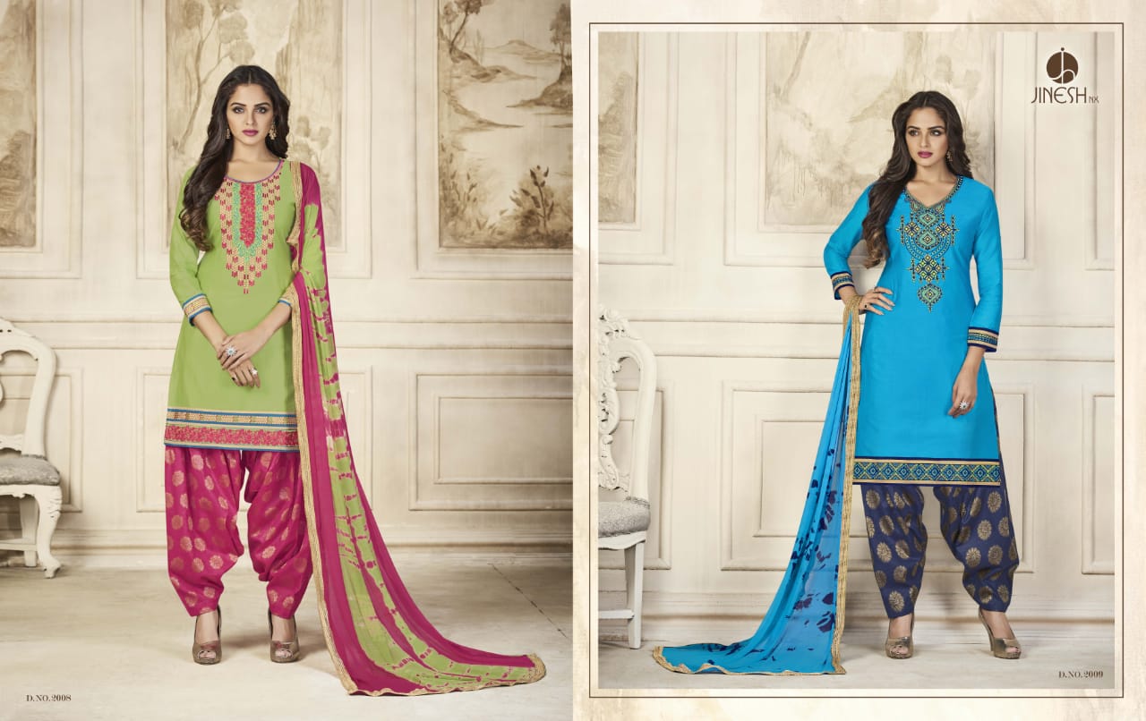 Aarya By Jinesh Nx 2001 To 2010 Series Beautiful Patiyala Suits Designer Colorful Stylish Fancy Colorful Party Wear & Ethnic Wear Glace Cotton Dresses At Wholesale Price