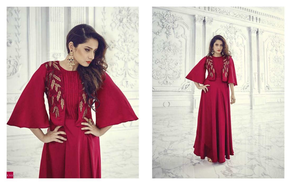 Aashi Vol-4 By Eternal 515 To 522 Series Designer Beautiful Stylish Fancy Colorful Party Wear & Ethnic Wear Premium Silk Slub Satin Embroidered Kurtis At Wholesale Price
