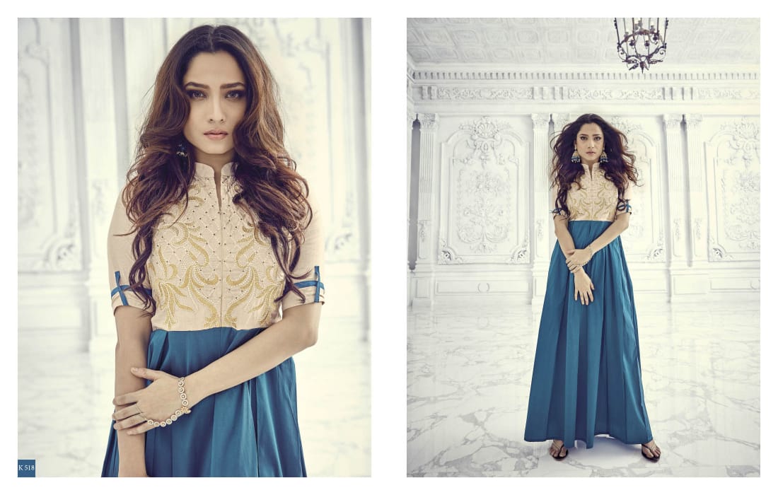 Aashi Vol-4 By Eternal 515 To 522 Series Designer Beautiful Stylish Fancy Colorful Party Wear & Ethnic Wear Premium Silk Slub Satin Embroidered Kurtis At Wholesale Price