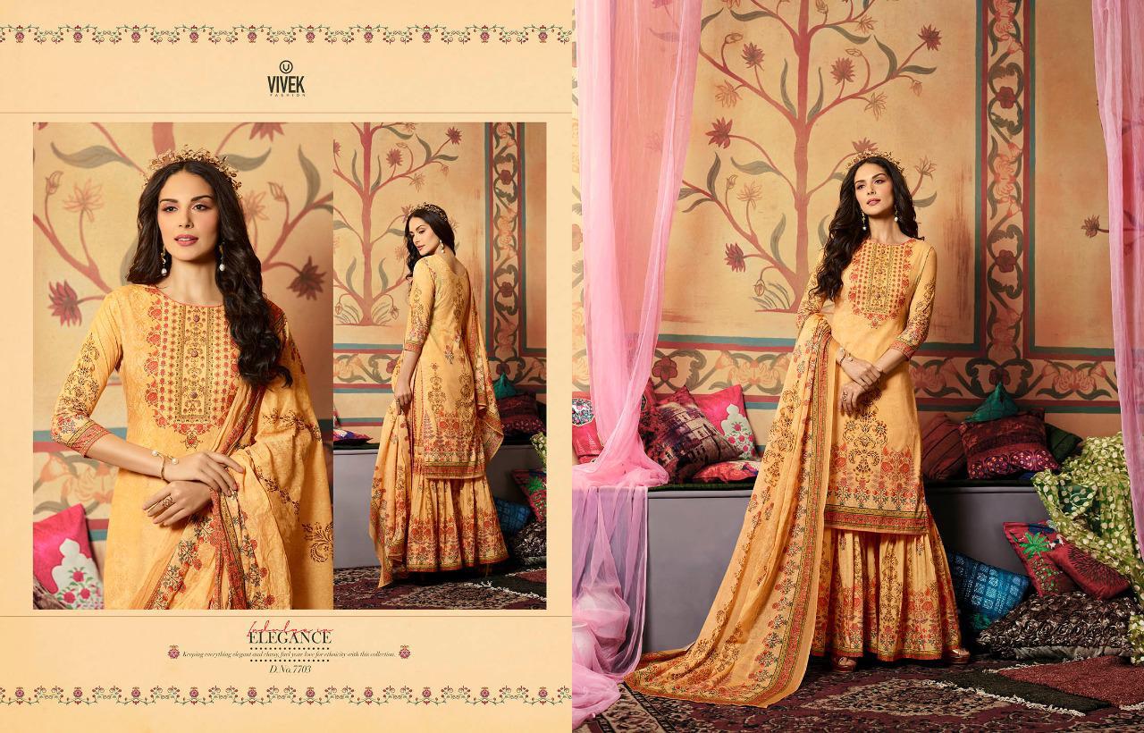 Aasma By Vivek Fashion 7701 To 7708 Series Beautiful Suits Stylish Fancy Colorful Casual Wear & Ethnic Wear Collection Cotton Cambric Digital Printed Embroidered Dresses At Wholesale Price