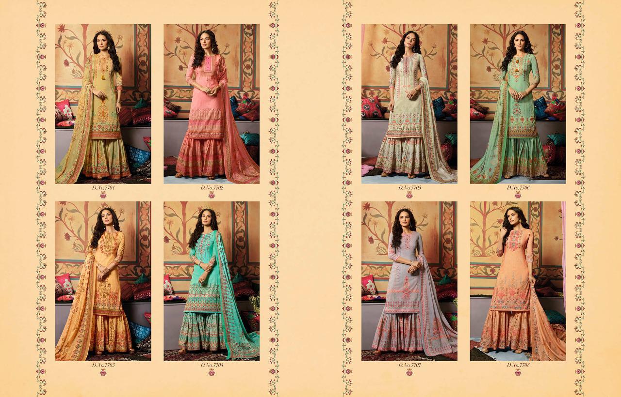 Aasma By Vivek Fashion 7701 To 7708 Series Beautiful Suits Stylish Fancy Colorful Casual Wear & Ethnic Wear Collection Cotton Cambric Digital Printed Embroidered Dresses At Wholesale Price