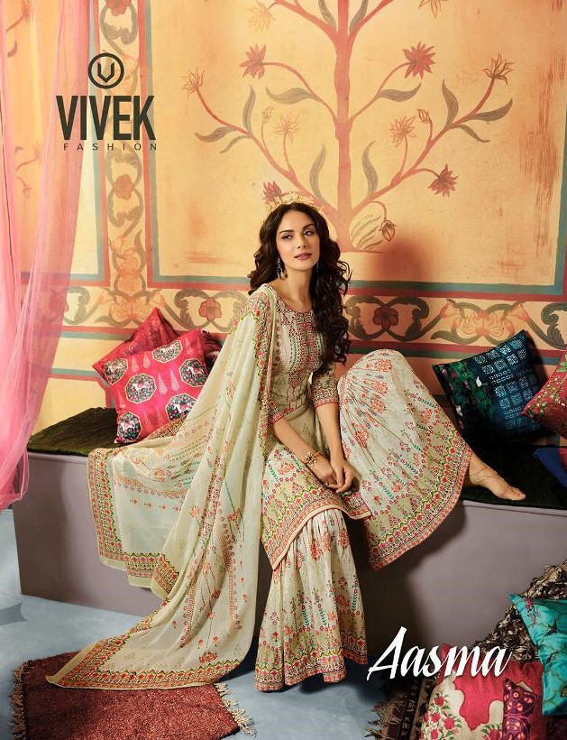 Aasma By Vivek Fashion 7701 To 7708 Series Beautiful Suits Stylish Fancy Colorful Casual Wear & Ethnic Wear Collection Cotton Cambric Digital Printed Embroidered Dresses At Wholesale Price