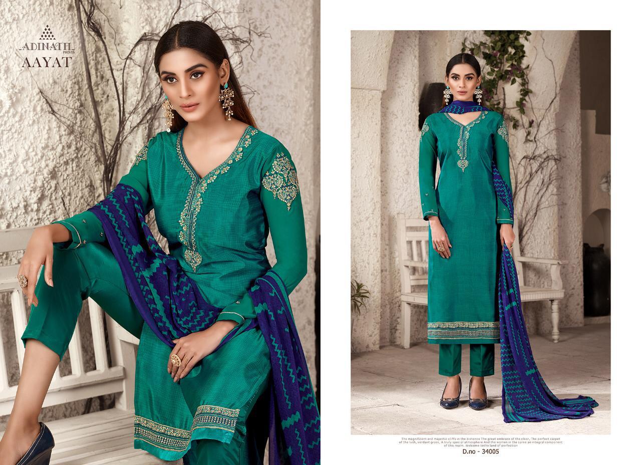 Aayat By Adinath Prints 34001 To 34008 Series Beautiful Suits Colorful Stylish Fancy Colorful Casual Wear & Ethnic Wear Pure Heavy Crape Print With Embroidery Dresses At Wholesale Price