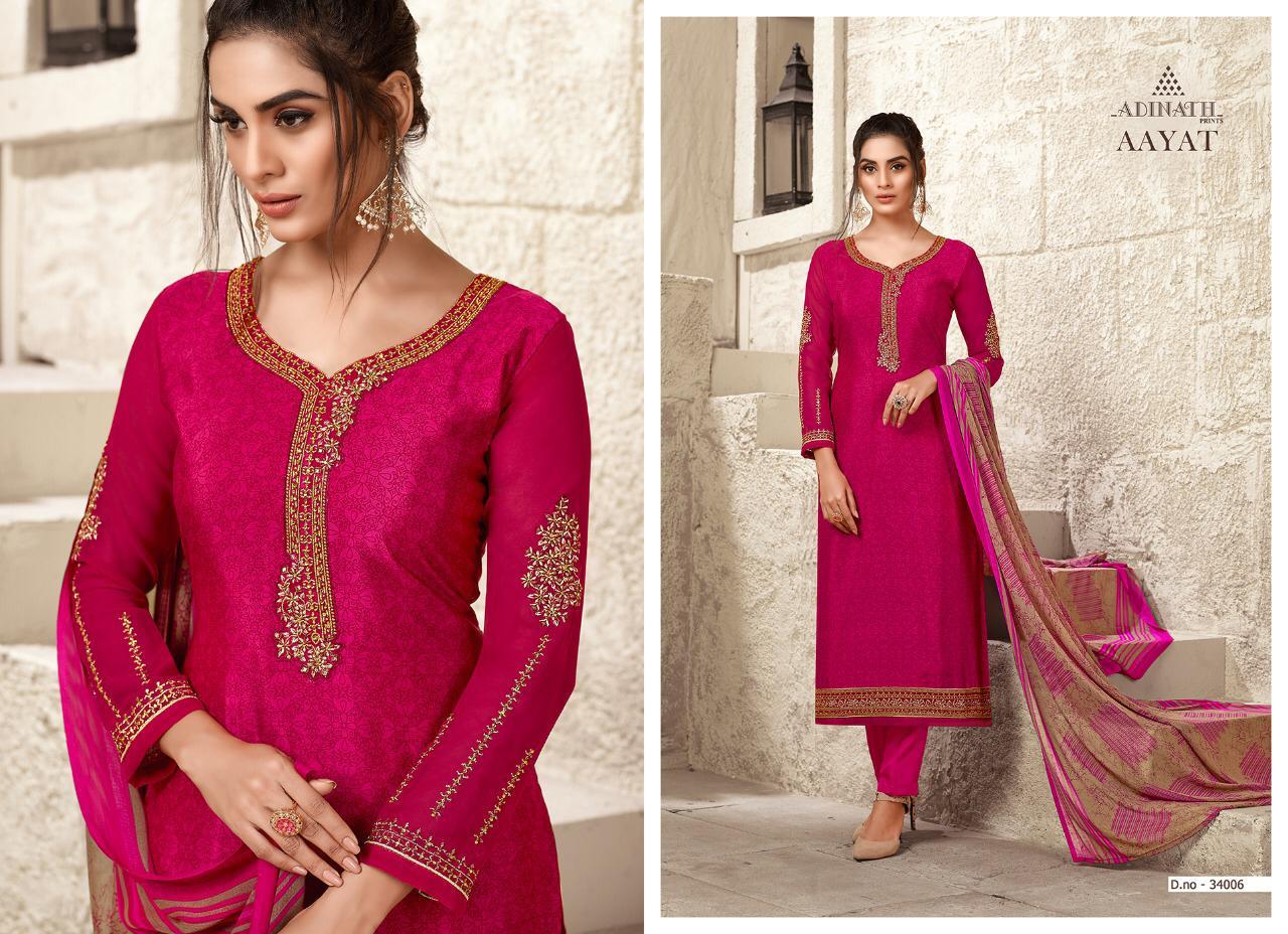 Aayat By Adinath Prints 34001 To 34008 Series Beautiful Suits Colorful Stylish Fancy Colorful Casual Wear & Ethnic Wear Pure Heavy Crape Print With Embroidery Dresses At Wholesale Price