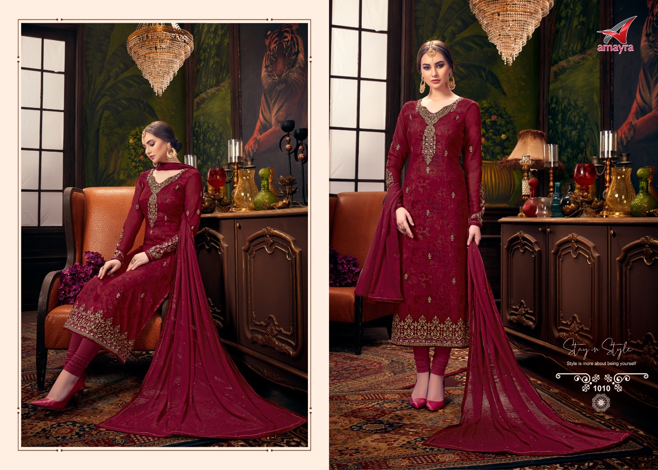 Aayesha Vol-2 By Amayra Fashion 1009 To 1016 Series Designer Sharara Suits Beautiful Stylish Fancy Colorful Party Wear & Ethnic Wear Georgette Embroidered Dresses At Wholesale Price