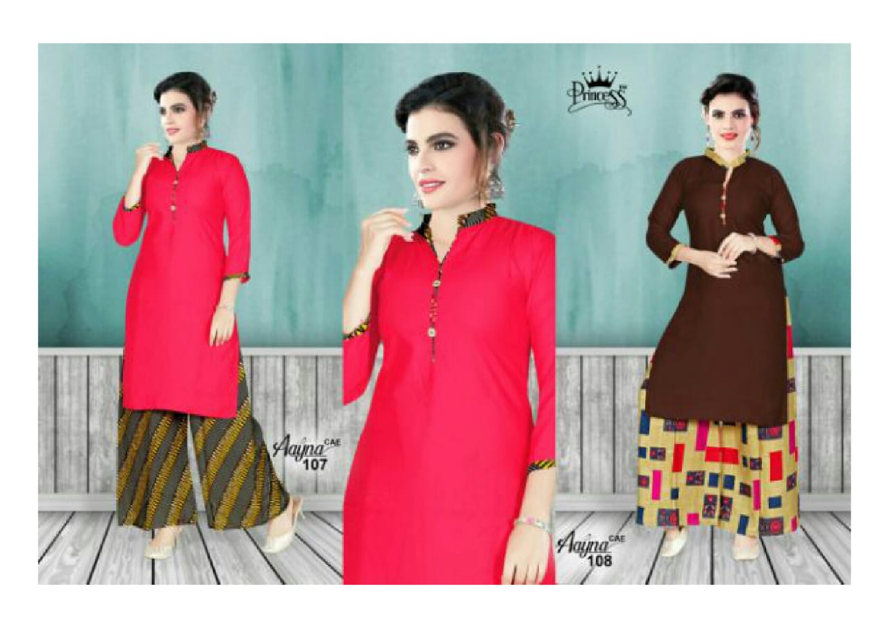 Aayna By Princess 101 To 112 Series Stylish Fancy Beautiful Colorful Casual Wear & Ethnic Wear Heavy Rayon Printed Kurtis At Wholesale Price