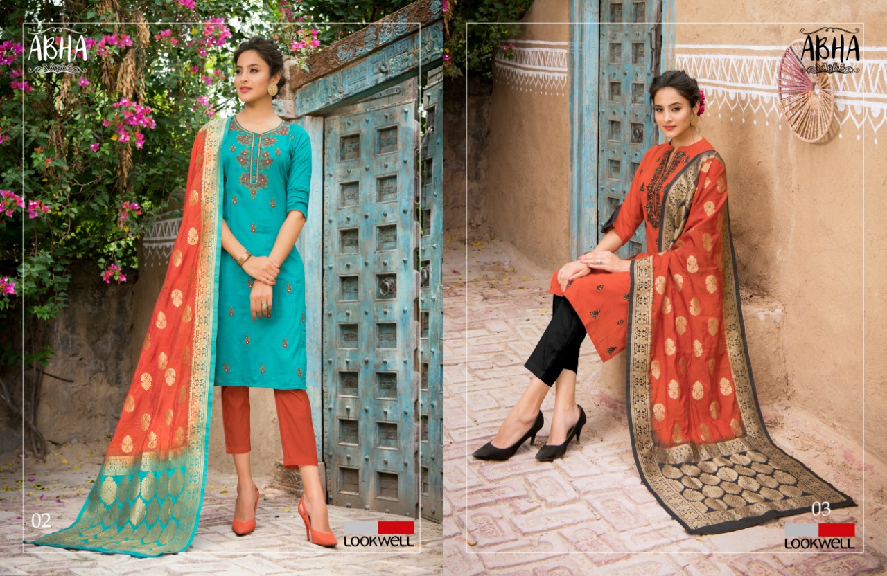 Abha By Lookwell 01 To 06 Series Suits Beautiful Stylish Fancy Colorful Designer Party Wear & Ethnic Wear Pure Cotton Satin Dresses At Wholesale Price