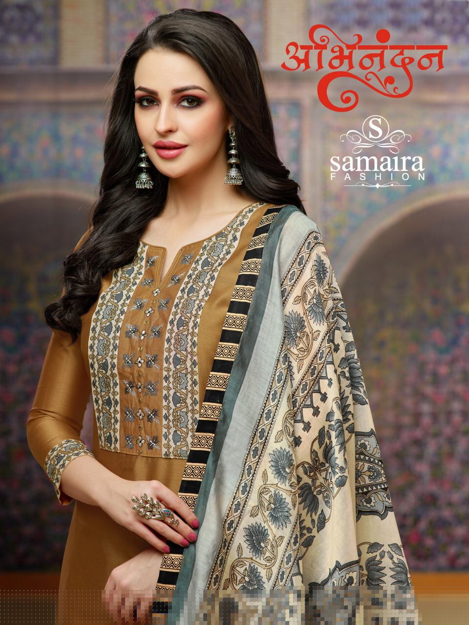 Abhinandan By Samaira Fashion 27000 To 27008 Series Beautiful Suits Colorful Stylish Fancy Casual Wear & Ethnic Wear Pure Jam Silk Print With Embroidery Dresses At Wholesale Price