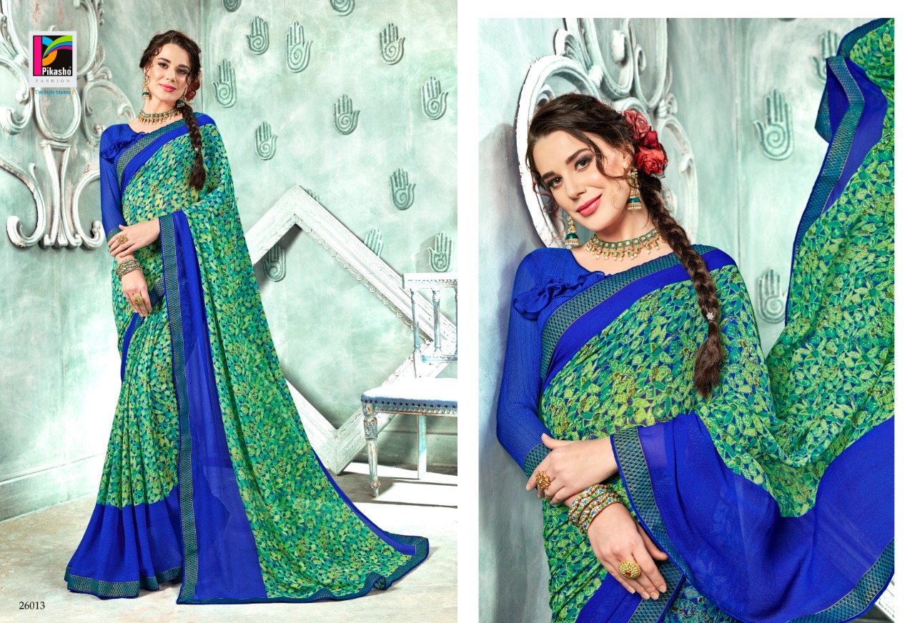 Abhinetri By Pikasho 26013 To 26025 Series Indian Traditional Wear Collection Beautiful Stylish Fancy Colorful Party Wear & Occasional Wear Georgette Embroidered Sarees At Wholesale Price