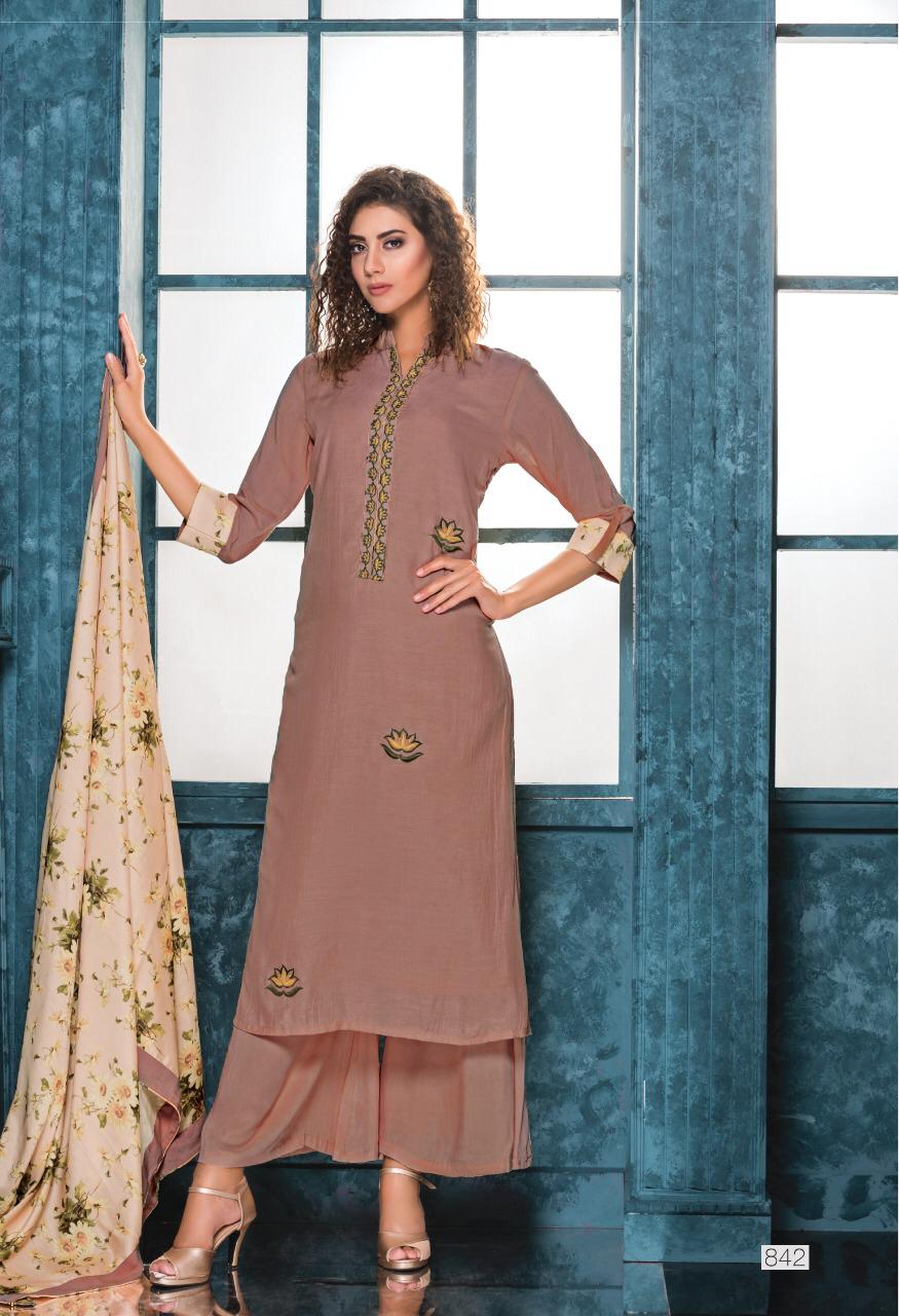 Anubhuti By Sri 840 To 846 Series Beautiful Stylish Colorful Fancy Party Wear & Ethnic Wear Pure Viscose Muslin Dresses At Wholesale Price