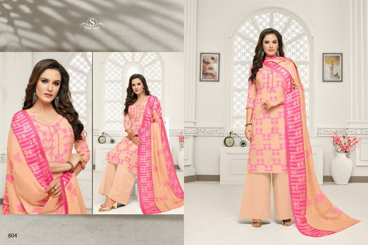 Adaah By Samaiara Fashion 801 To 808 Series Beautiful Stylish Fancy Colorful Casual & Party Wear & Ethnic Wear Collection Cambric Cotton Print With Embroidery Ed Dresses At Wholesale Price
