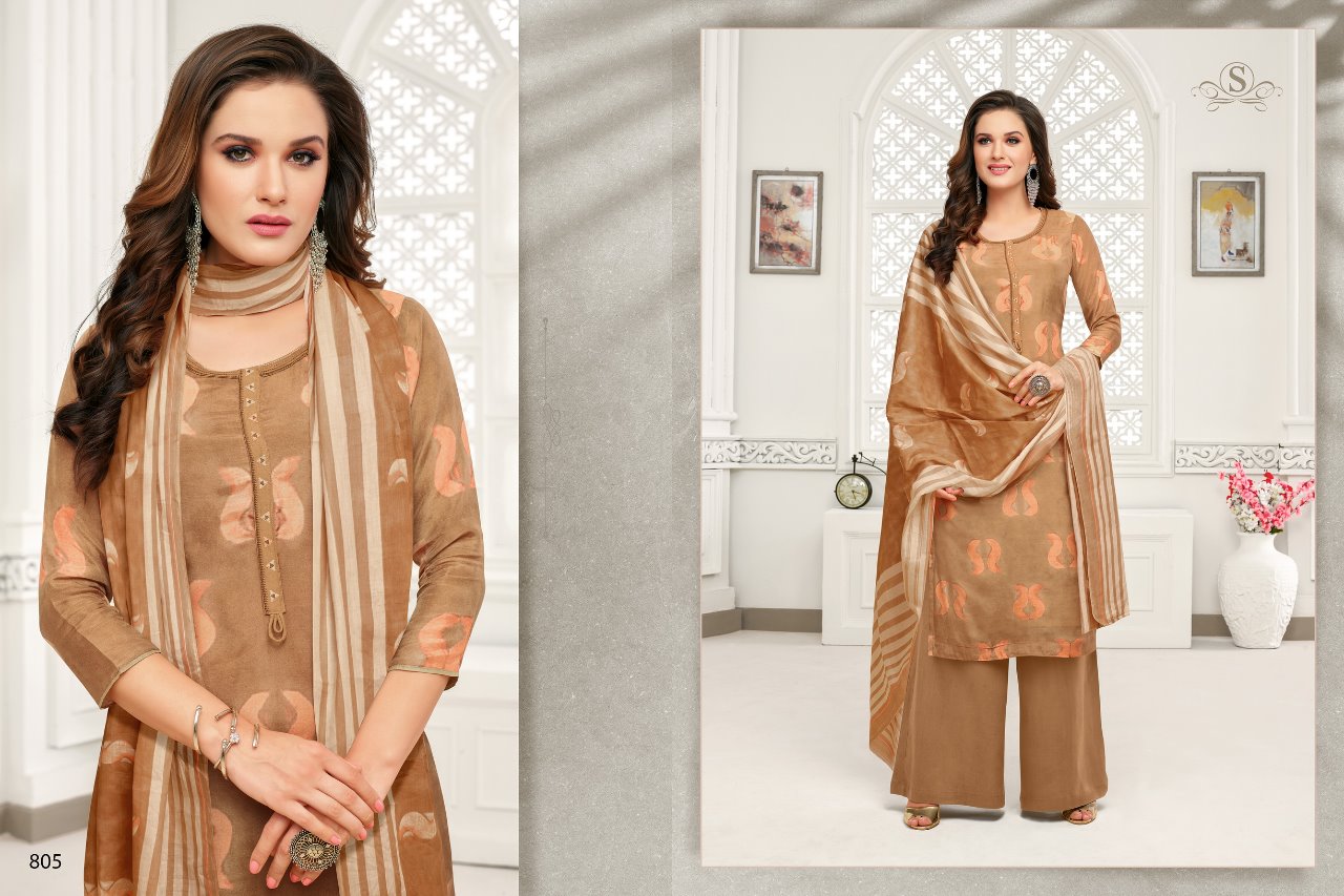 Adaah By Samaiara Fashion 801 To 808 Series Beautiful Stylish Fancy Colorful Casual & Party Wear & Ethnic Wear Collection Cambric Cotton Print With Embroidery Ed Dresses At Wholesale Price
