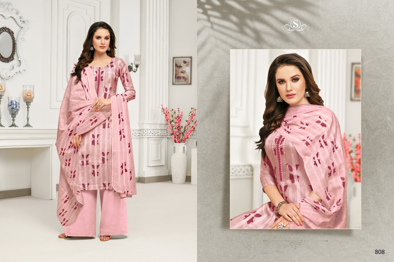 Adaah By Samaiara Fashion 801 To 808 Series Beautiful Stylish Fancy Colorful Casual & Party Wear & Ethnic Wear Collection Cambric Cotton Print With Embroidery Ed Dresses At Wholesale Price