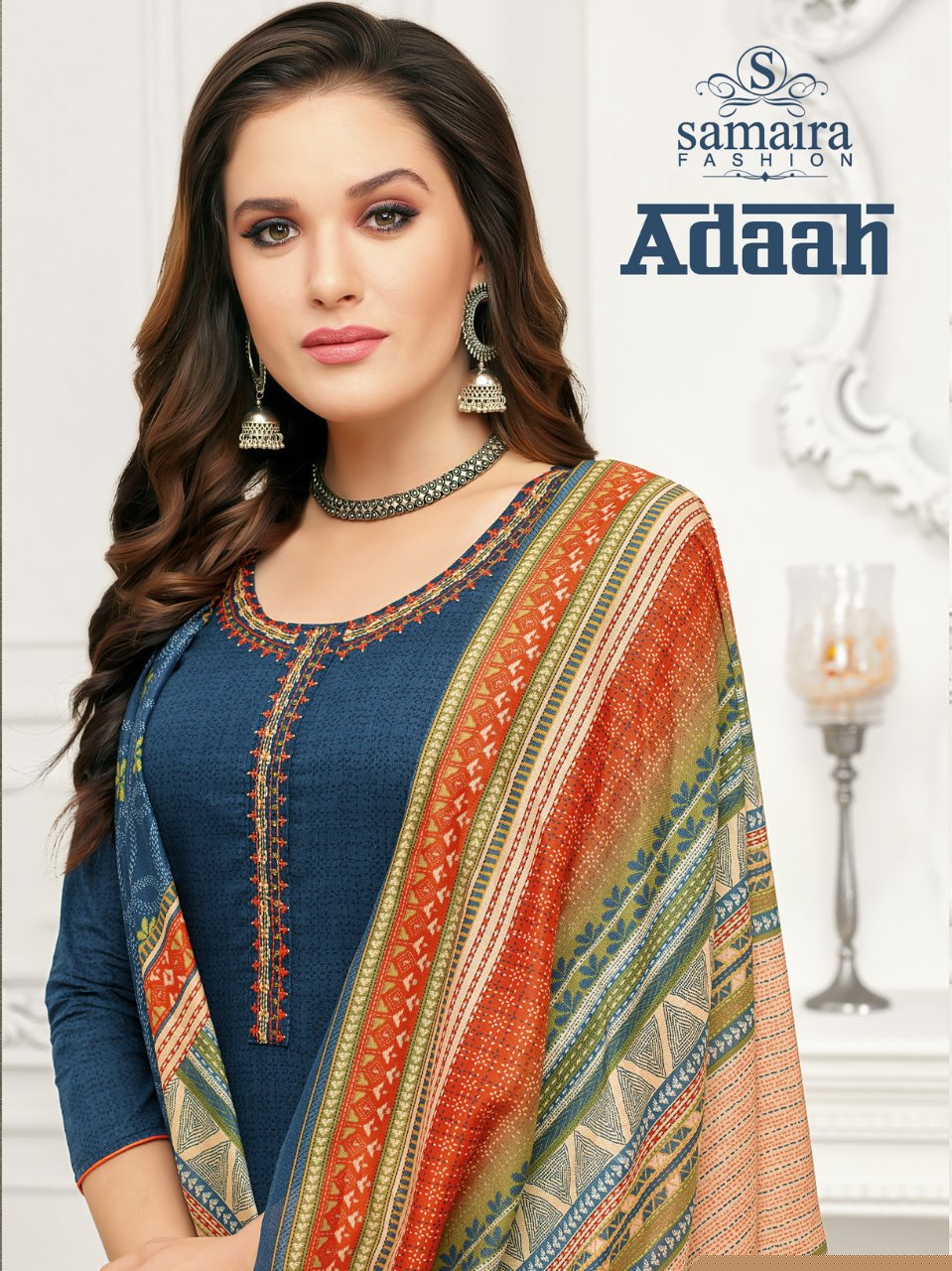 Adaah By Samaiara Fashion 801 To 808 Series Beautiful Stylish Fancy Colorful Casual & Party Wear & Ethnic Wear Collection Cambric Cotton Print With Embroidery Ed Dresses At Wholesale Price