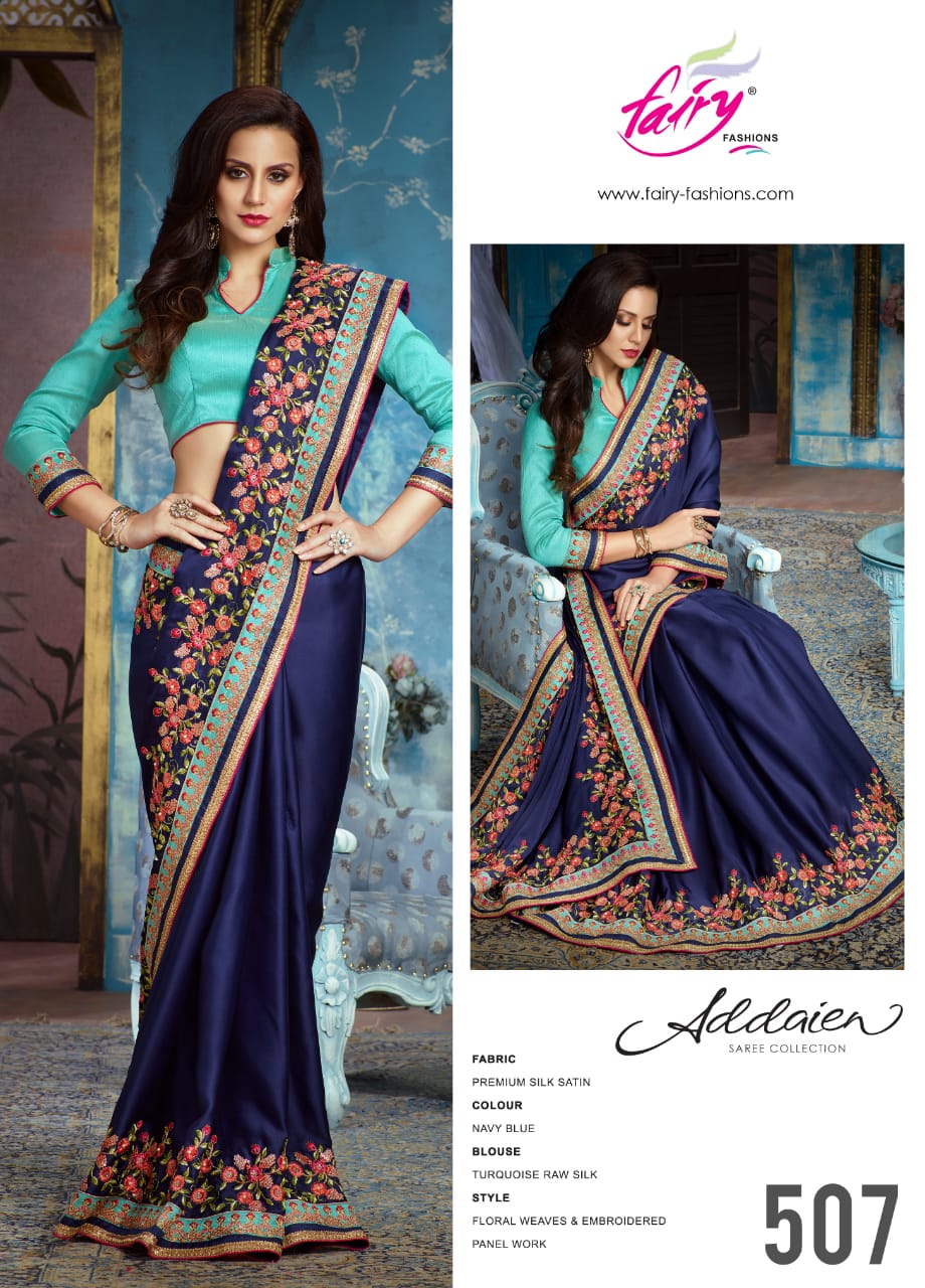 Addaien 501 Series By Fairy Fashion 501 To 520 Series Indian Traditional Wear Collection Beautiful Stylish Fancy Colorful Party Wear & Occasional Wear Fancy Silk Sarees At Wholesale Price