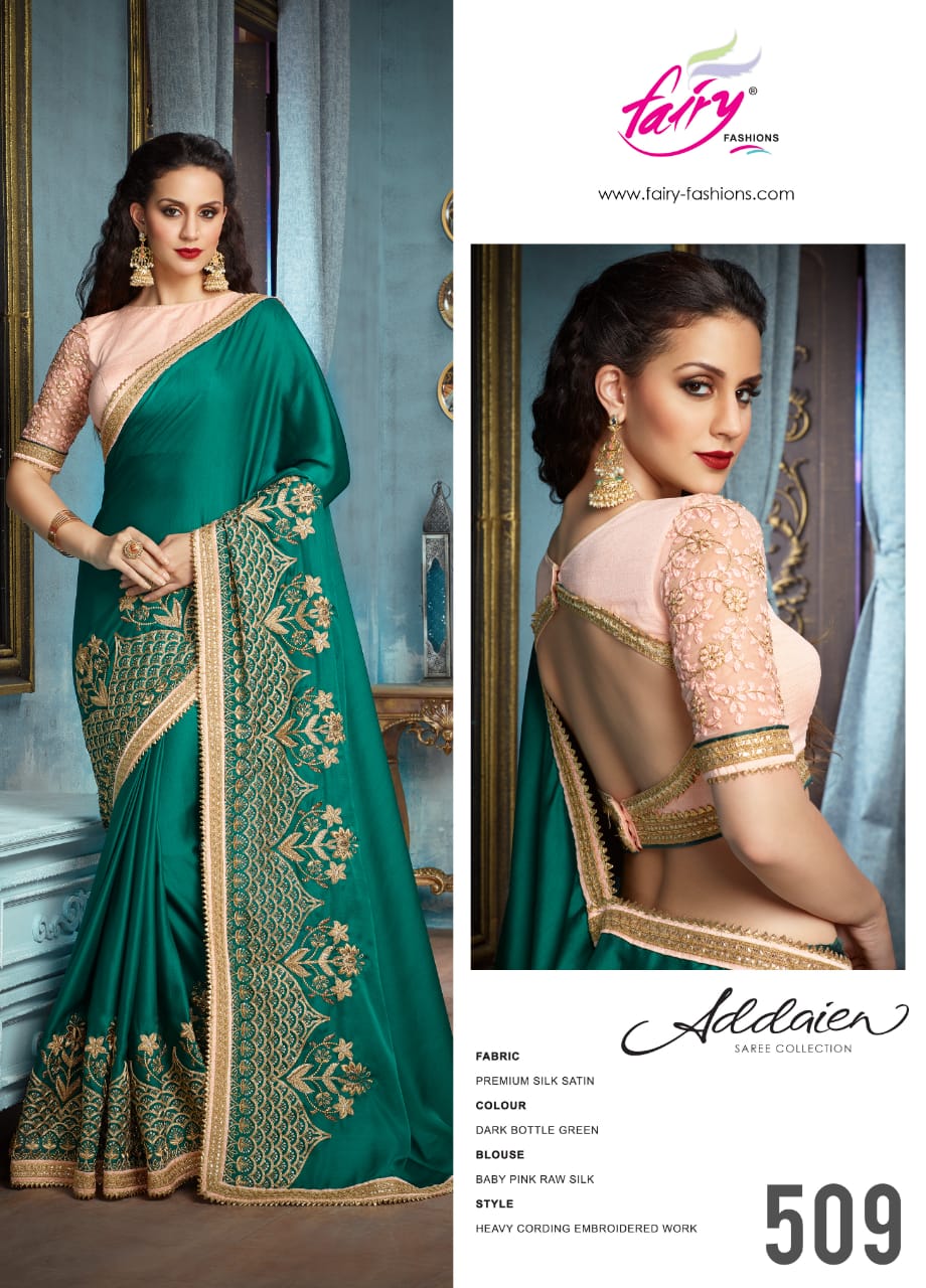 Addaien 501 Series By Fairy Fashion 501 To 520 Series Indian Traditional Wear Collection Beautiful Stylish Fancy Colorful Party Wear & Occasional Wear Fancy Silk Sarees At Wholesale Price