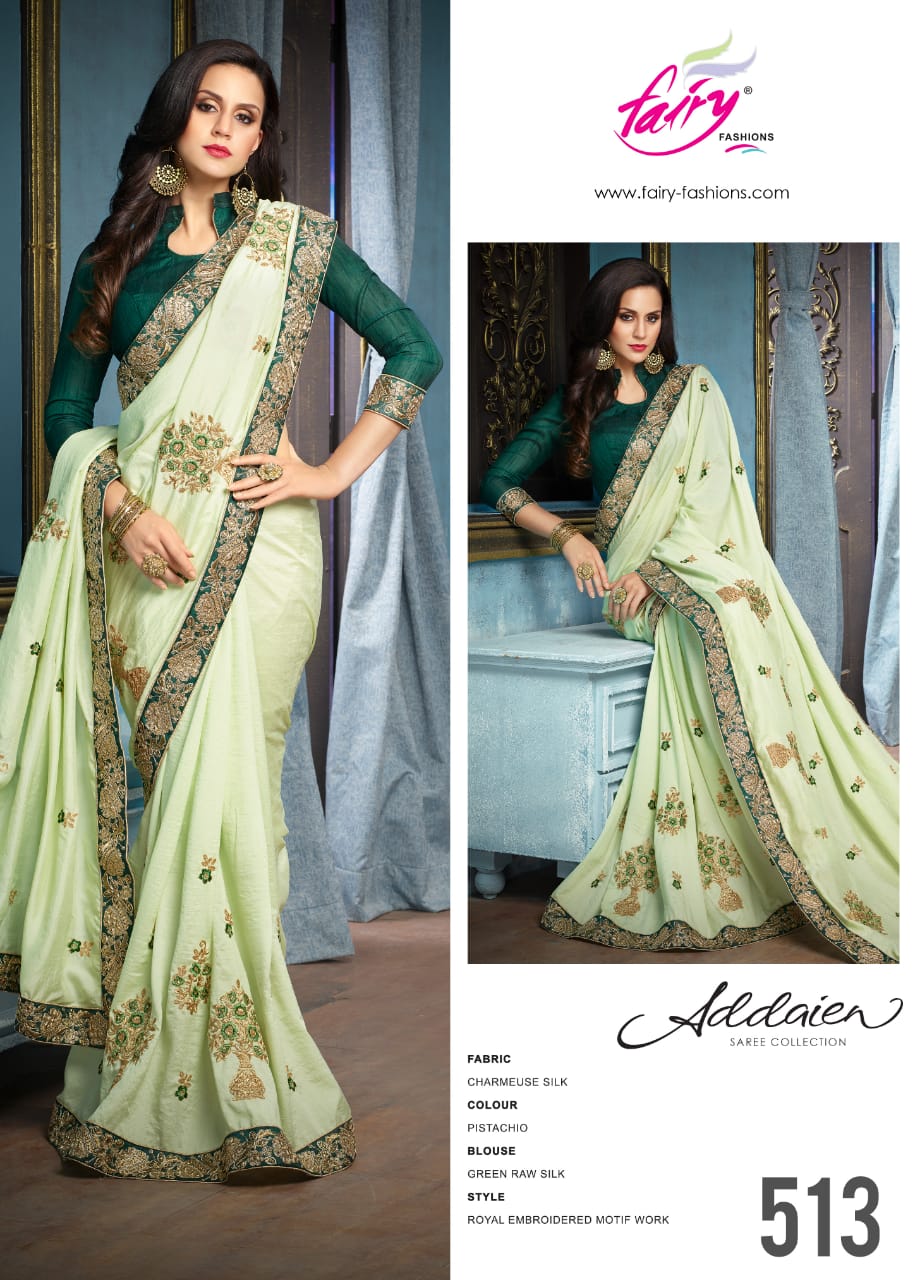 Addaien 501 Series By Fairy Fashion 501 To 520 Series Indian Traditional Wear Collection Beautiful Stylish Fancy Colorful Party Wear & Occasional Wear Fancy Silk Sarees At Wholesale Price